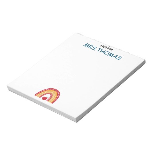 Teacher Notepad – A Note from Rainbow Design Notitieblok (Linkerzijde)