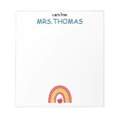 Teacher Notepad – A Note from Rainbow Design Notitieblok (Voorkant)