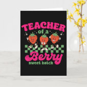 Teacher Of A Berry Sweet Tch Fun Strawberry Design Kaart (Gele Bloem)