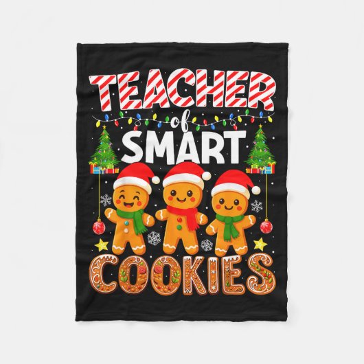 Teacher Of Smart Cookies Funny Gingerbread Teacher Fleece Deken (Voorkant)