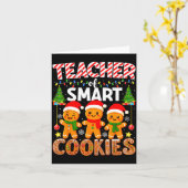 Teacher Of Smart Cookies Funny Gingerbread Teacher Kaart (Gele Bloem)