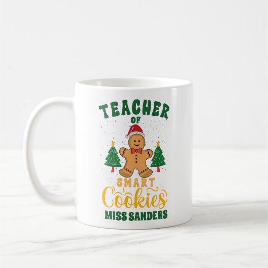 Teacher of Smart Cookies Funny Teacher Christmas Koffiemok (Links)