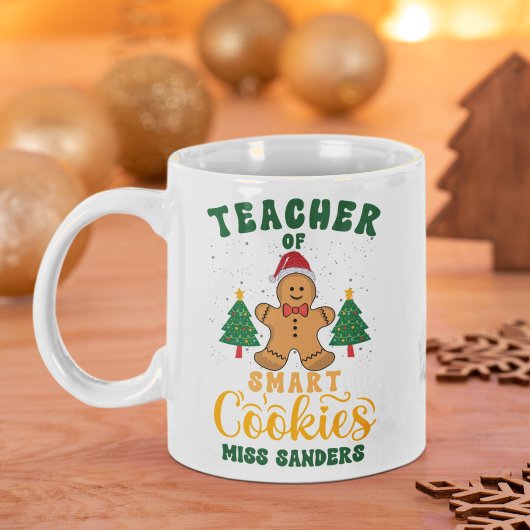 Teacher of Smart Cookies Funny Teacher Christmas Koffiemok