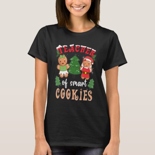 Teacher Of Smart Cookies Gingerbread Pajama Family T-shirt (Voorkant)