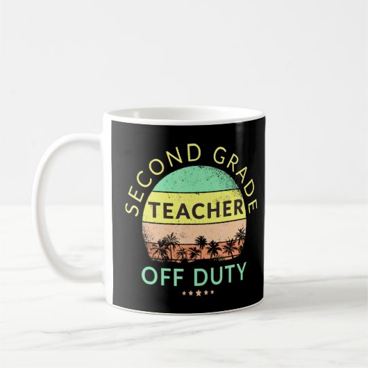 Teacher Off Duty School Beach Vacation Summer Suns Koffiemok (Links)