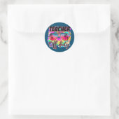 Teacher Off Duty Summer Glasses Beach vakantion Ronde Sticker (Tas)