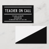 Teacher On Call Tutor Zwart Visitekaartje (Voorkant / Achterkant)