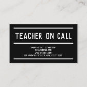 Teacher On Call Tutor Zwart Visitekaartje (Voorkant)