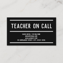 Teacher On Call Tutor Zwart Visitekaartje