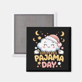 Teacher Pajama Day Shirt, Funny Cloud Sleever Scho Magneet (Voorkant / Achterkant)