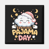 Teacher Pajama Day Shirt, Funny Cloud Sleever Scho Magneet (Voorkant)