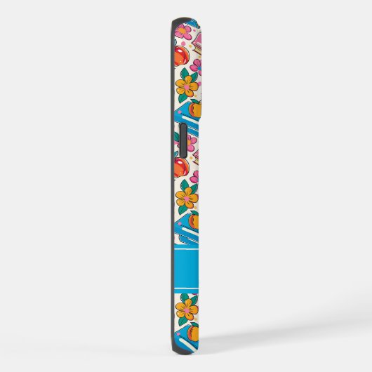 Teacher Pattern Phone Case with Custom Name iPhone Hoesje (Rechterkant)