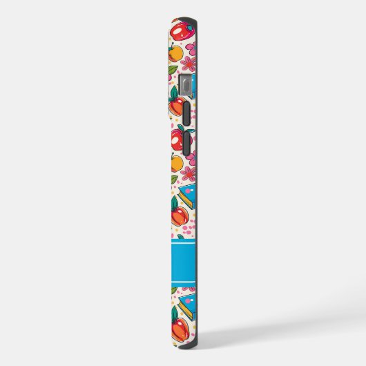 Teacher Pattern Phone Case with Custom Name iPhone Hoesje (Linkerkant)