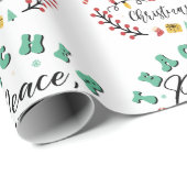 Teacher Peace Love Joy Kerstmis Cadeaupapier (Rol Hoek)