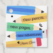 Teacher Pencil School Square Favorietentjes Bedankjes Labels (Voorkant)