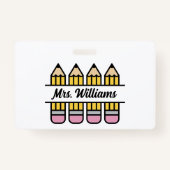 Teacher Pencil Terug naar School Waardering Badge (Voorkant)