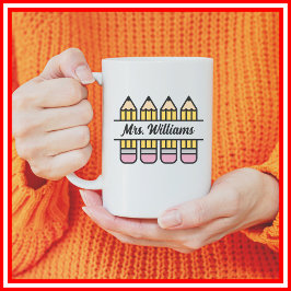 Teacher Pencil Terug naar School Waardering Koffiemok