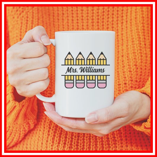 Teacher Pencil Terug naar School Waardering Koffiemok