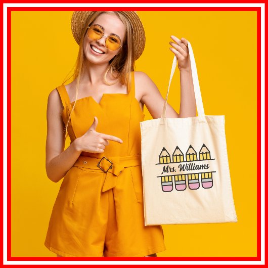 Teacher Pencil Terug naar School Waardering Tote Bag