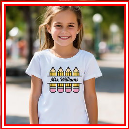 Teacher Pencil Terug naar School Waardering Tri-Blend Shirt