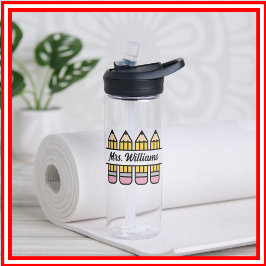 Teacher Pencil Terug naar School Waardering Waterfles