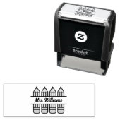 Teacher Pencil Terug naar School Waardering Zelfinktende Stempel (In situ)