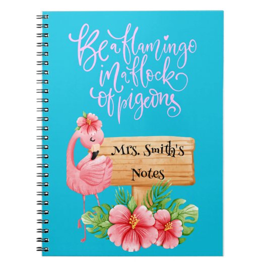 TEACHER PERSONALISED FLAMINGO NOTITIEBOEK (Voorkant)