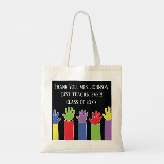 Teacher Personalize Budget Tote Bag (Achterkant)