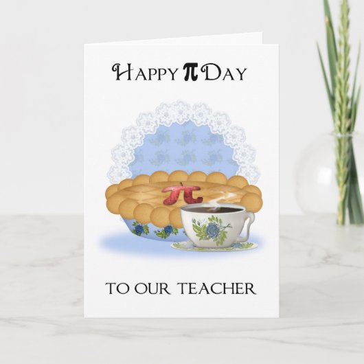 Teacher Pi Day Wenskaart met appeltaart Kaart (Voorkant)
