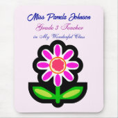 Teacher Pink Flower Muismat (Voorkant)