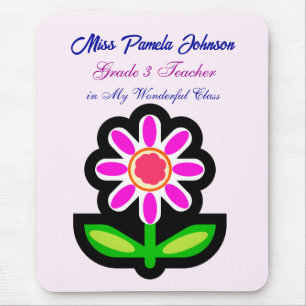 Teacher Pink Flower Muismat