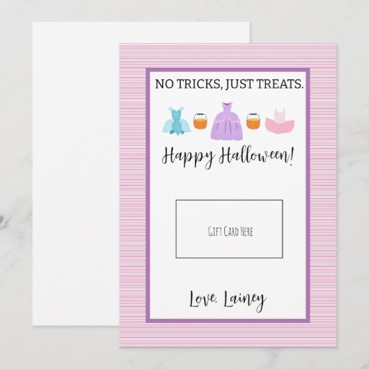 Teacher Pink Halloween Gift Kaart Houder (Voorkant / Achterkant)