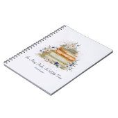 Teacher Planner Boeken Beige Blauwe Bloemen Notitieboek (Linkerzijde)
