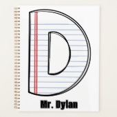 Teacher Planner – Notebook Paper Initial (Voorkant)
