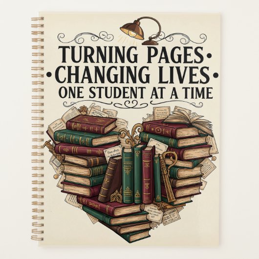 Teacher Planner | Turning Pages Book Heart (Voorkant)
