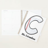 Teacher Planner with Notebook Paper Initial (Display)