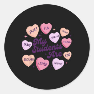 Teacher Positive Affirmations Valentijn Snoep Hear Ronde Sticker