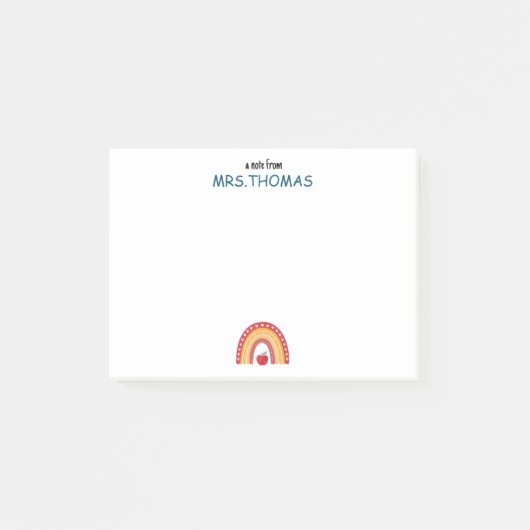 Teacher Post-it Notes – Personalized Rainbow Desig (Voorkant)
