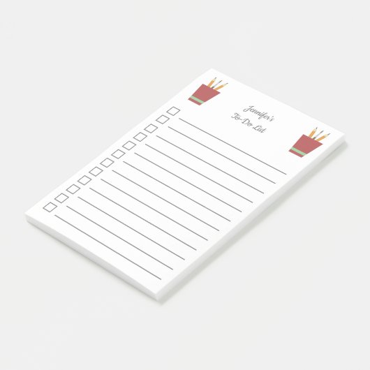 Teacher potlood vak to-do lijst post-it® notes (Schuin)
