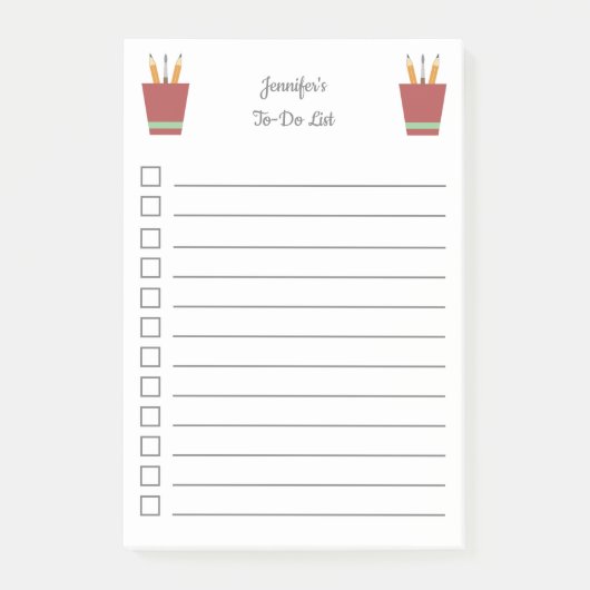 Teacher potlood vak to-do lijst post-it® notes (Voorkant)