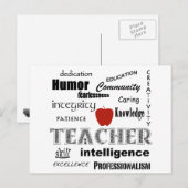 Teacher Pride+Red Apple/Text Design Briefkaart (Voorkant / Achterkant)