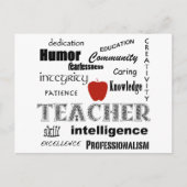 Teacher Pride+Red Apple/Text Design Briefkaart (Voorkant)