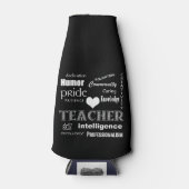 Teacher Pride-White Heart Flesjeskoeler (Voorkant)