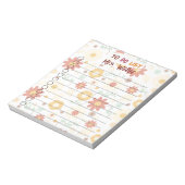 Teacher Principal Herfst Floral Custom-To-Do Notitieblok (Linkerzijde)