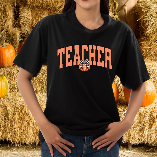 Teacher Pumpkin Plaid T-shirt