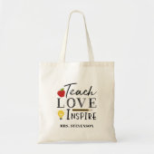 Teacher quote apple and pencil gift tote bag (Voorkant)