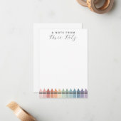 Teacher Rainbow Crayon Notitiekaartje (Voorkant / Achterkant in situ)