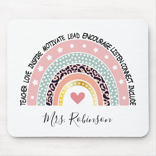 Teacher Rainbow Custom Muismat (Voorkant)