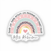 Teacher Rainbow Custom Sticker (Voorkant)