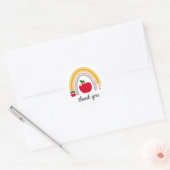 Teacher Rainbow Hartelijk dank Ronde Sticker (Envelop)
